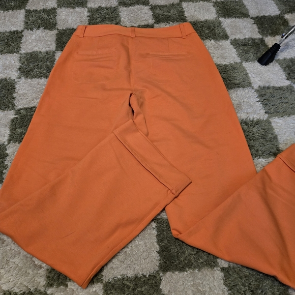 Betabrand Women's Casual Orange Pants - Picture 8 of 10